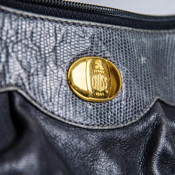 Mark Cross - Vintage Purse w/Snake Skin Upper - - Picture 2 of 8